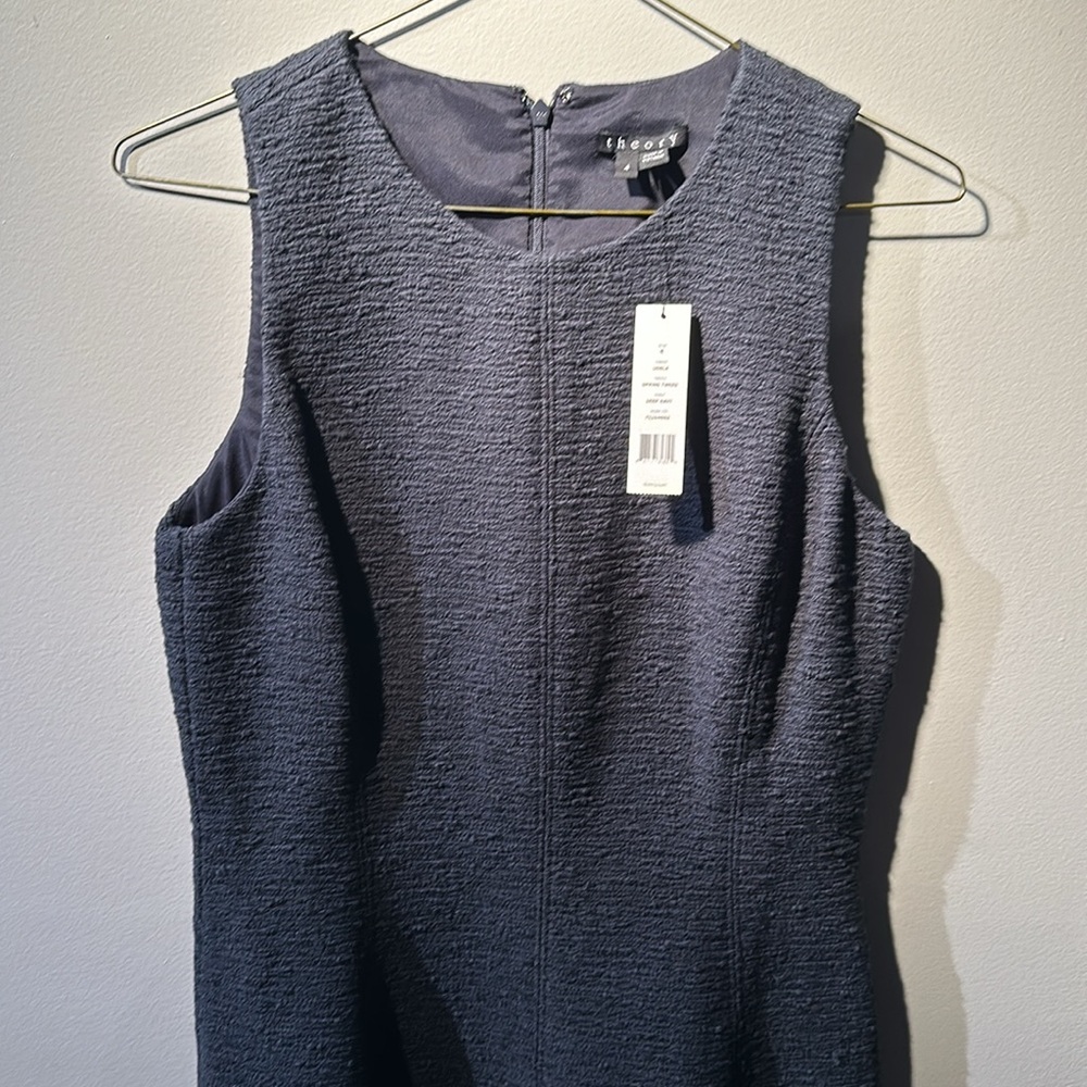 Theory navy tweed midi dress